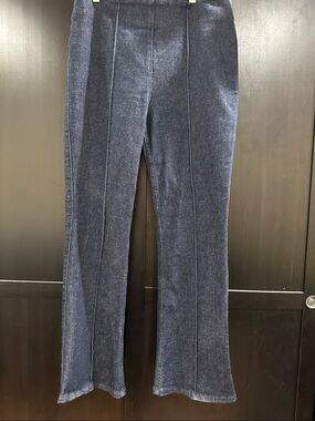 SPANX Navy Blue Flare Jeans with Center Seams